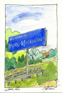 Michigan sketch, watercolor and ink, Karen Koch, Life Needs Art